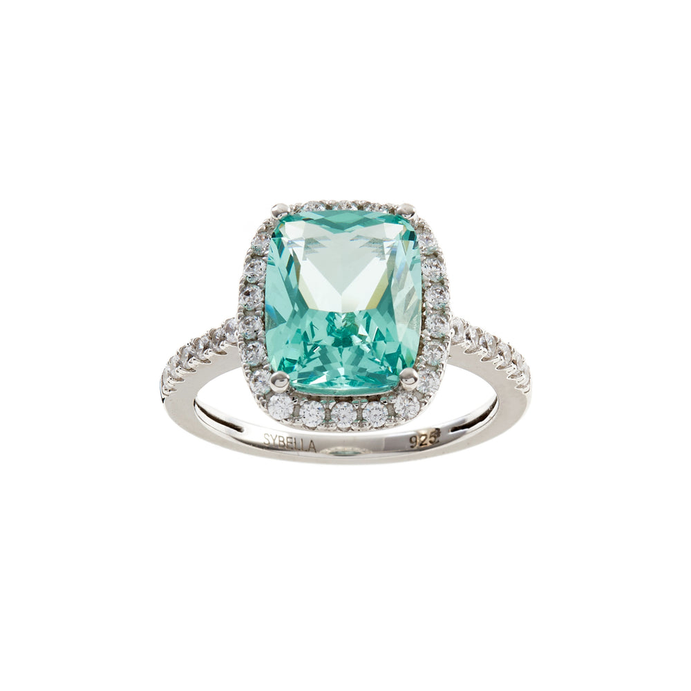 Ainsley aqua green cushion cut dress ring Sybella