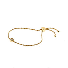 ARKI SILVER OR GOLD ROPE STYLE ADJUSTABLE BRACELET WITH ROUND CZ