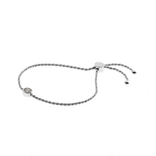 ARKI SILVER OR GOLD ROPE STYLE ADJUSTABLE BRACELET WITH ROUND CZ