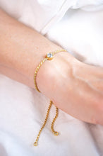 ARKI SILVER OR GOLD ROPE STYLE ADJUSTABLE BRACELET WITH ROUND CZ