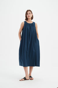 PLEAT NECK DRESS