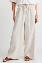 Resort natural linen wide leg pants