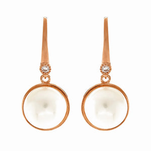 ROSE GOLD FRESHWATER PEARL DROP EARRINGS