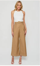 CONTRAST STITCHING WIDE LEG PANTS