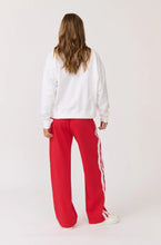 Ada Slim Sweater - White / Cherry