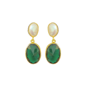 Mescha Emerald Onyx & Pearl drop