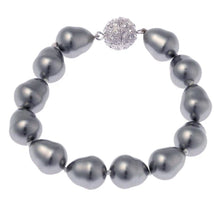 BAROQUE PEARL BRACELET WITH SILVER CZ BALL CLASP