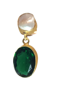 Mescha Emerald Onyx & Pearl drop