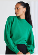 French knit funnel neck emerald